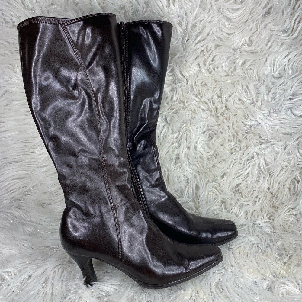 Dark Brown Heeled Boots Impo